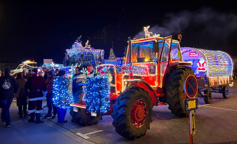 Christmas parade with 56 illuminated tractors